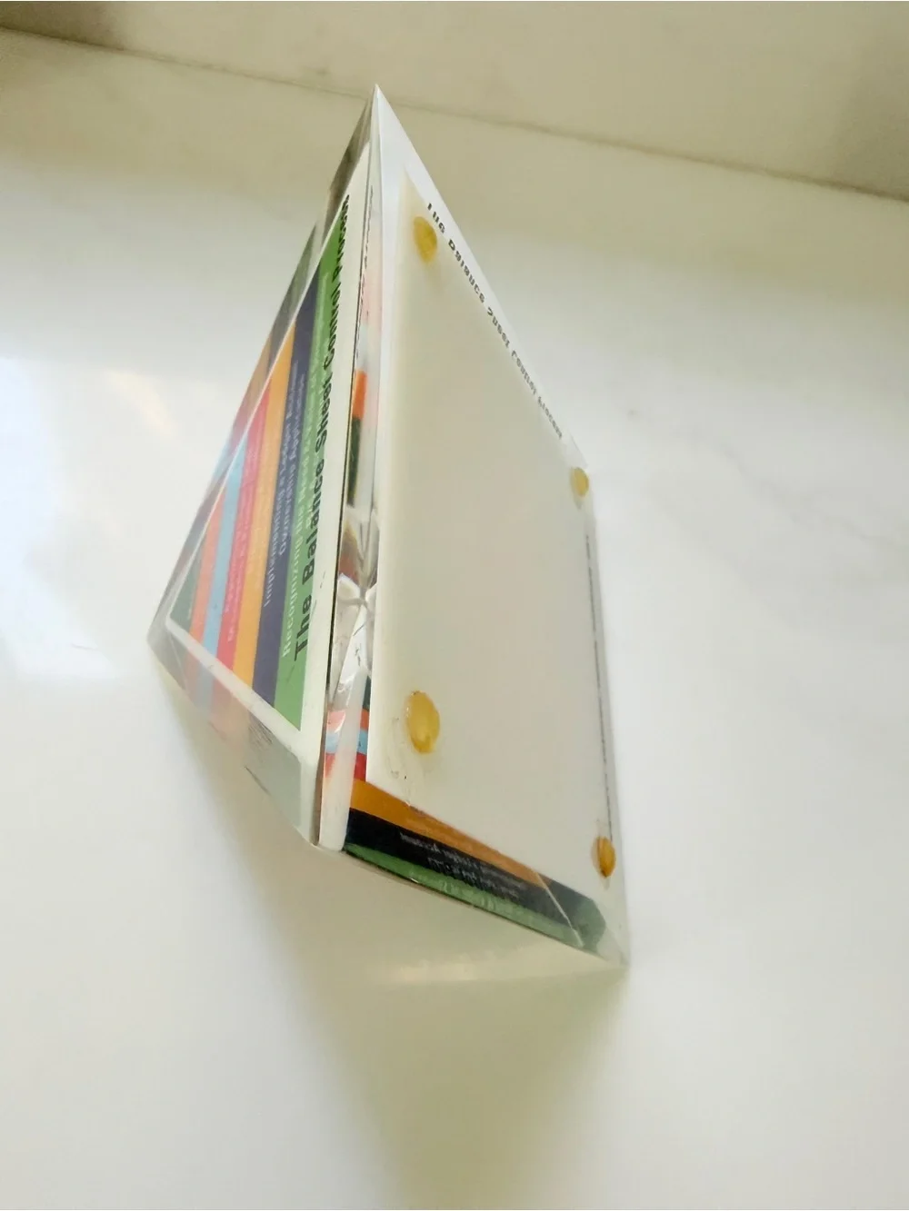 Pyramid Paperweight The Balance Sheet Control Process Lucite Finance Vintage 5